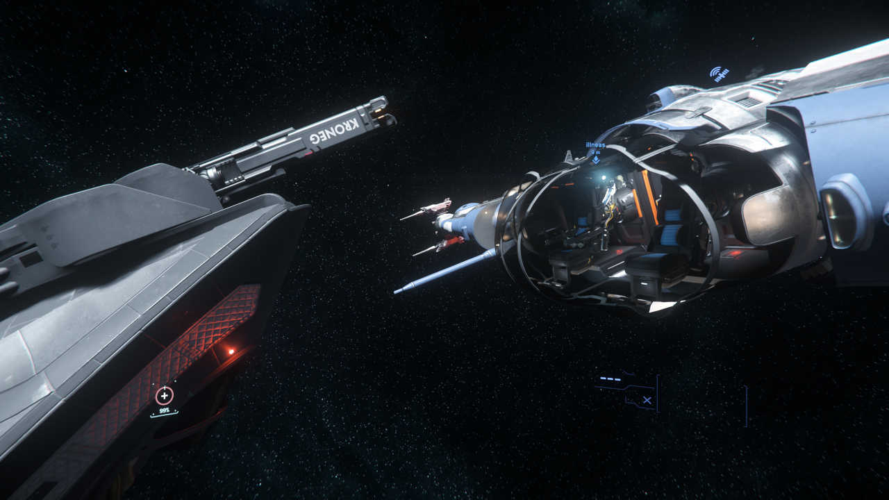 Aegis Avenger Titan meeting Reliant Kore in Freespace